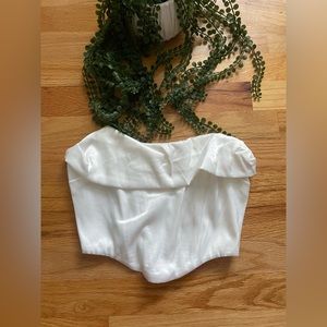 SHEIN Marthea White Strapless Zipped Corset Top Size S